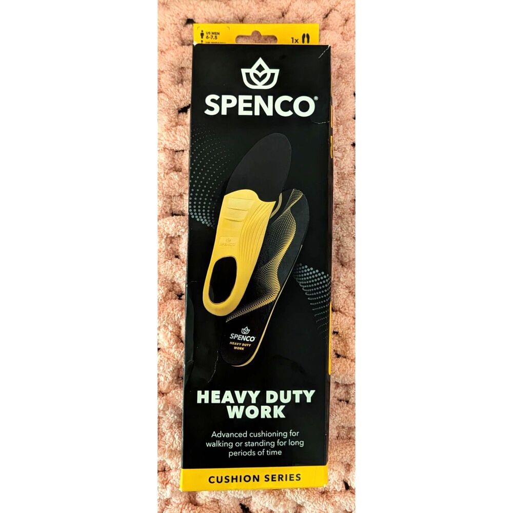 Spenco Polysorb Heavy Duty Work Orthotic Insole Sizes Women's 7-8.5 Men's 6-7.5